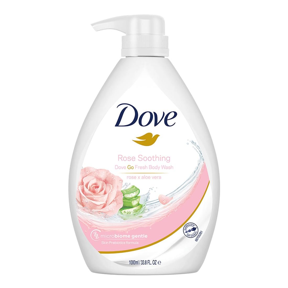 شامپو بدن کرمی داو Dove رایحه گل رز و آلوئه ورا مناسب برای انواع پوست، حجم 1000ML