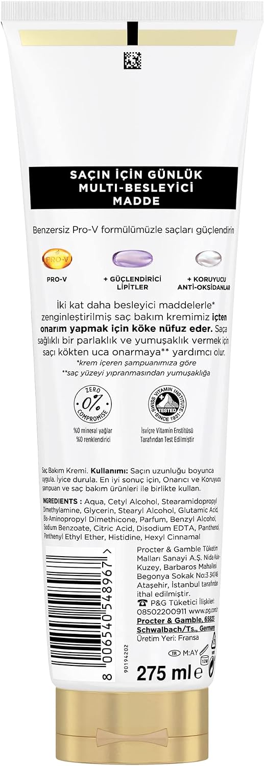 کرم مو پنتن Pantene تقویت و ترمیم کننده مدل Onarıcı ve Koruyucu مناسب موهای ضعیف و آسیب دیده، حجم 275ML - Image 7