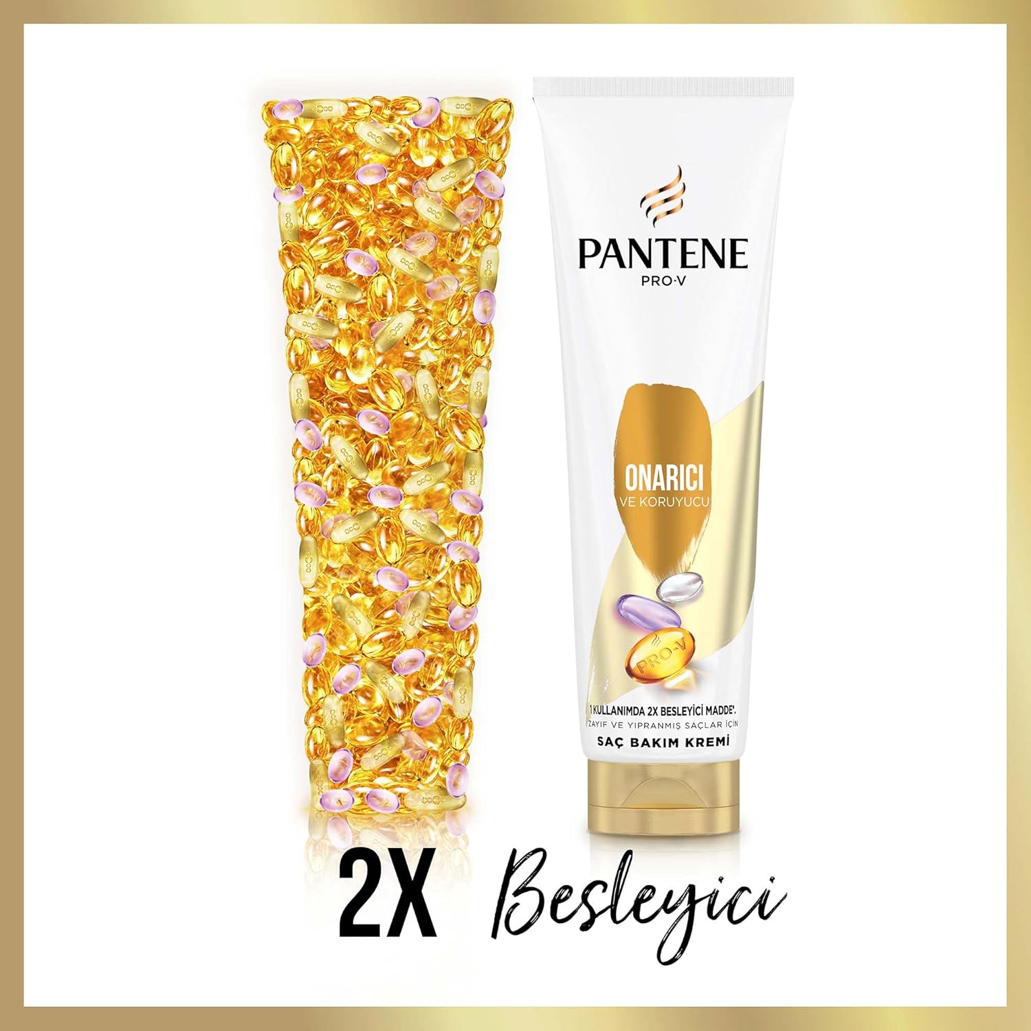 کرم مو پنتن Pantene تقویت و ترمیم کننده مدل Onarıcı ve Koruyucu مناسب موهای ضعیف و آسیب دیده، حجم 275ML - Image 3